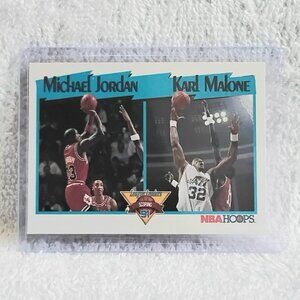 3/$25 Mint 1991 NBA Hoops Jordan/Malone League Leaders Scoring NBA Card 306!!